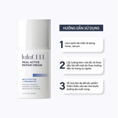 Kem Peptide Phục Hồi Da Lulucell Real Active Repair Cream 50ml