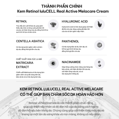  Kem Retinol Lulucell Real Active Melacare Cream 30ml