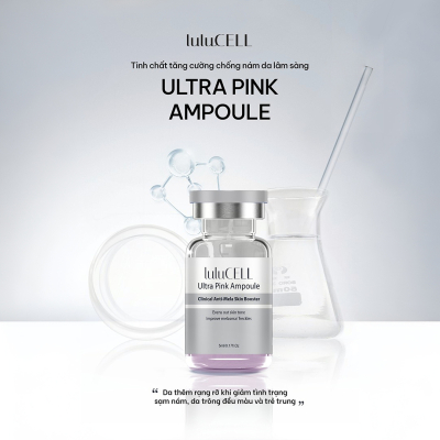 Meso trắng da, trị nám Lulucell Ultra Pink Ampoule 5mlx5- Hộp 