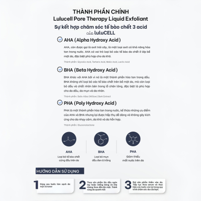 Serum Tẩy Tế Bào Chết Lulucell Pore Therapy Liquid Exfoliant 400ml (Chai)