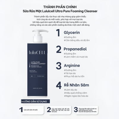 Sữa rửa mặt Lulucell Ultra Pure Foaming Cleanser 600ml (Chai)