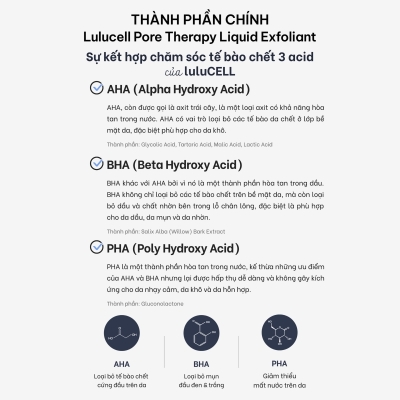 Serum Tẩy Tế Bào Chết Lulucell Pore Therapy Liquid Exfoliant 50ml
